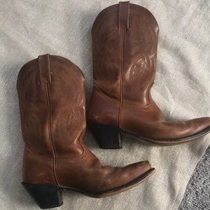 Leather cowboy boots